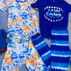Jawsome Blue Tie-Dye Pajama Set